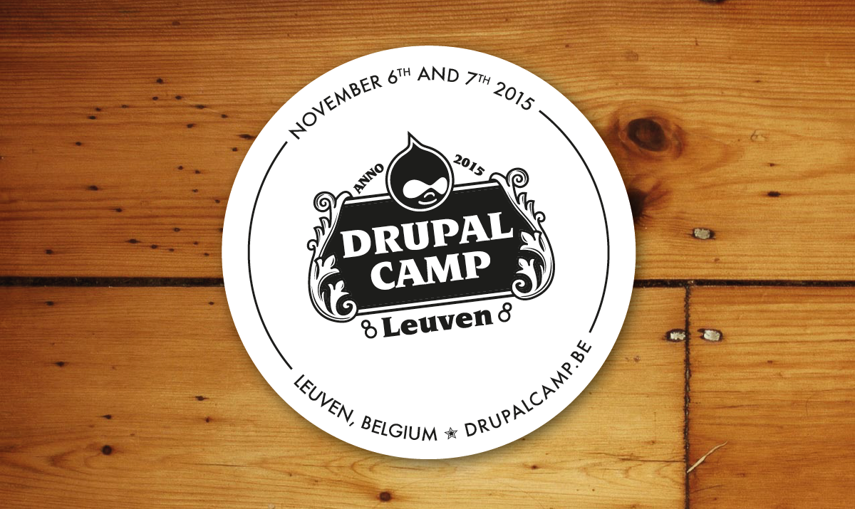 Ontwerp bierkaartje met DrupalCamp logo
